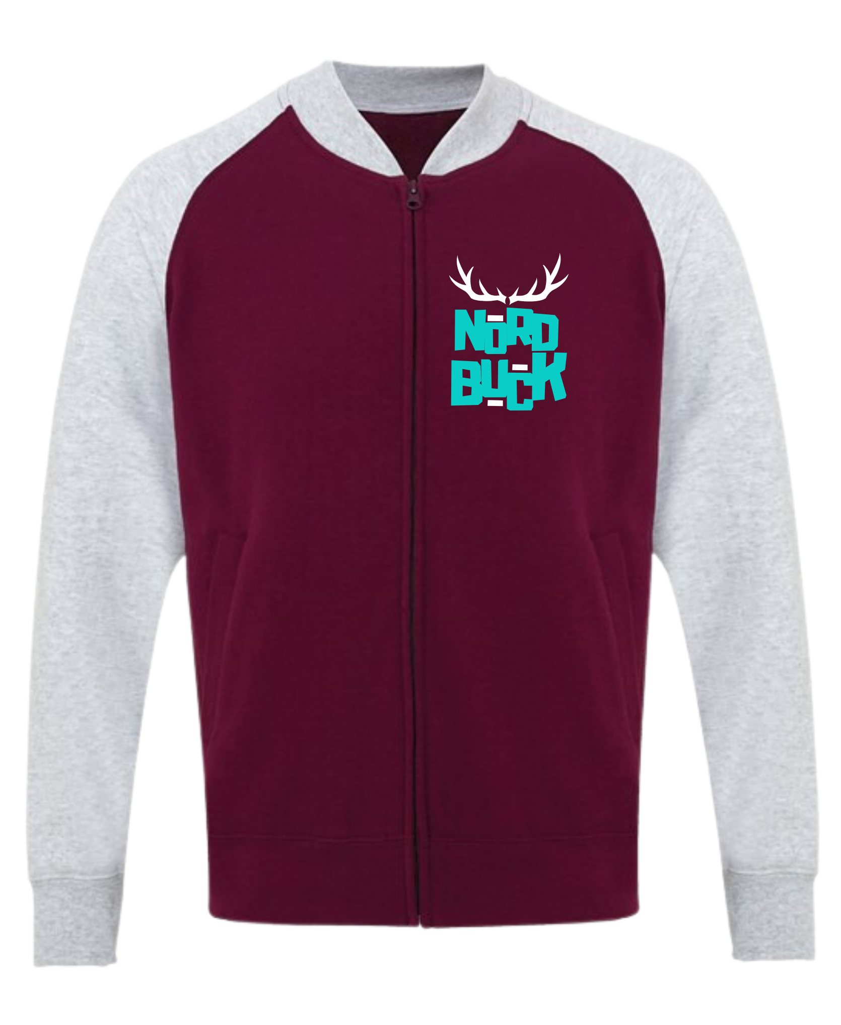 zip up jacket sweatshirt with Nord Buck logo and antlers on 