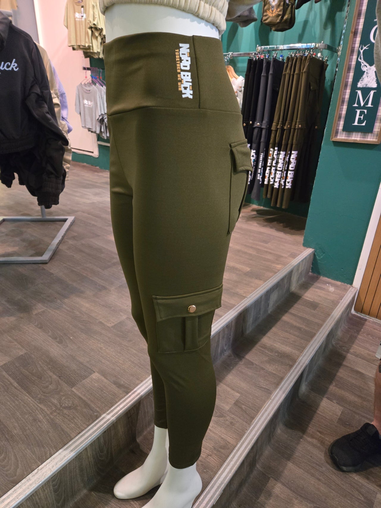 Stretch Cargo Leggings - Khaki