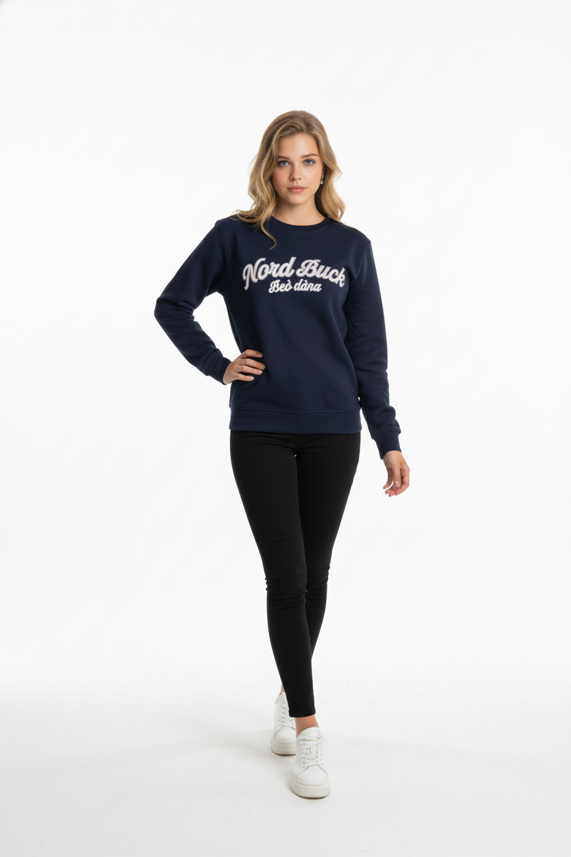 Casual Crewneck sweatshirt with pockets (Navy)