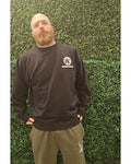 Mens Crewneck Black Sweater Mountain Design