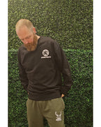 Mens Crewneck Black Sweater Mountain Design