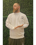 Mens Crewneck White Sweater Mountain Design
