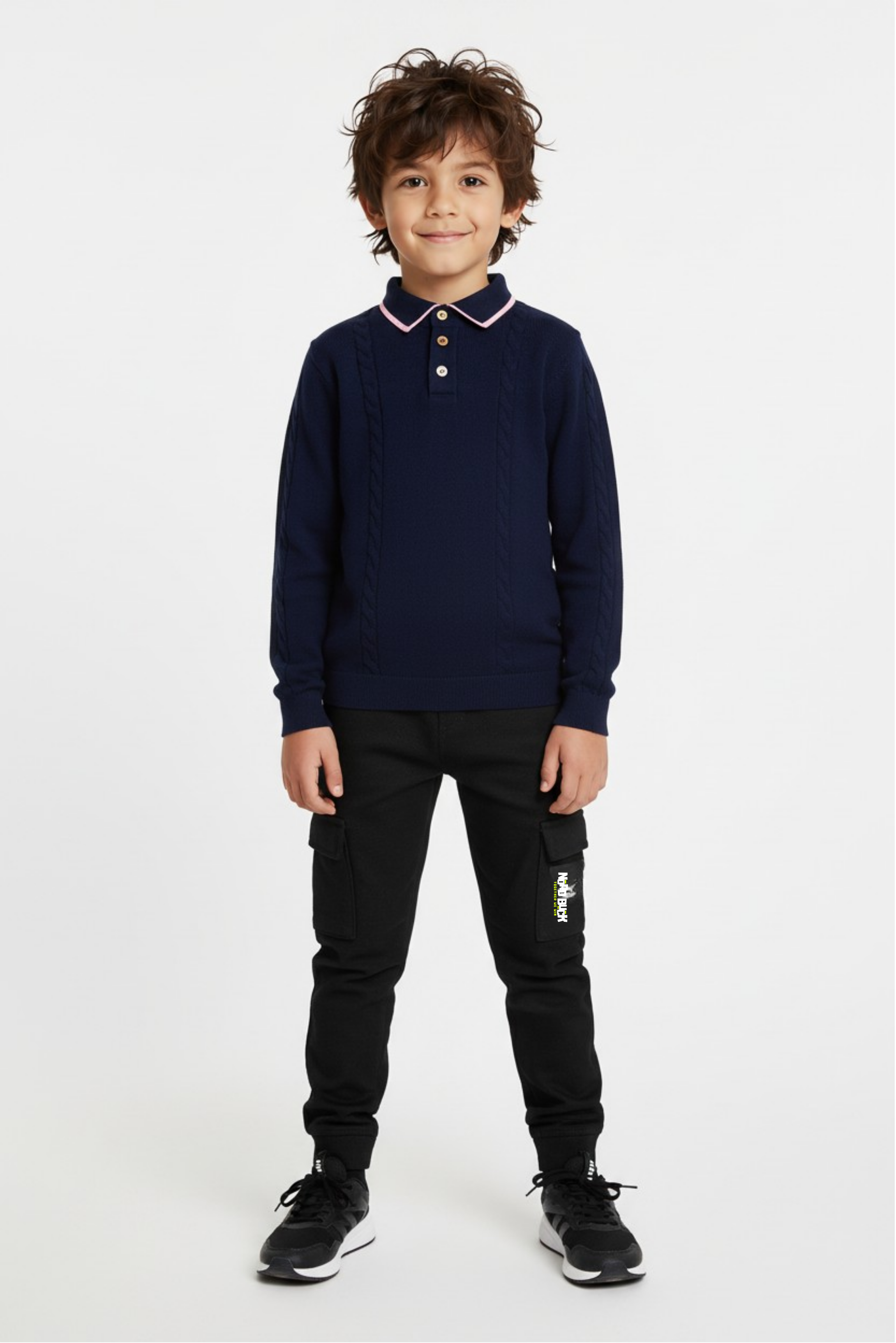 Kids Cargo Trousers Black