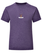 Girls purple tshirt with stag and flowers on