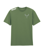 green mens tshirt on white background