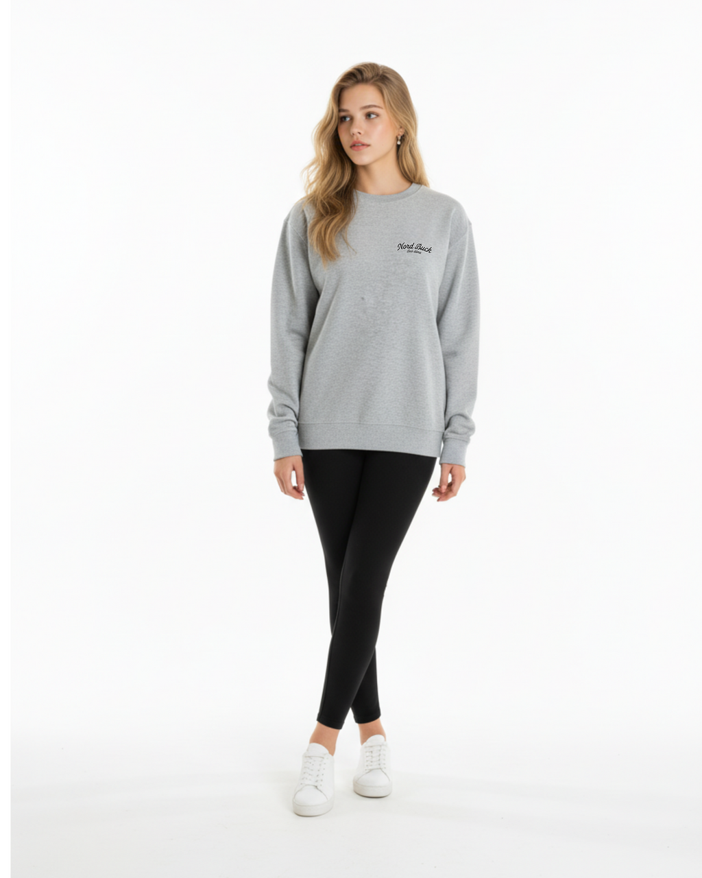 Casual Crewneck Loose Fit Sweatshirt (Grey)