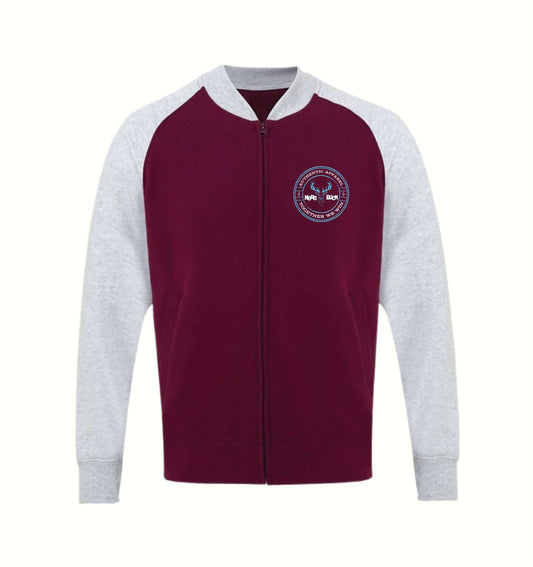 Jersey zip-up Sweatshirt (Burgundy)