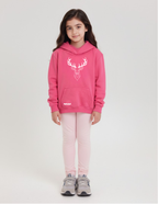 Juniors Stag Hoodie - Candyfloss Pink