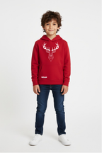 Juniors Stag Hoodie - Chilli Red