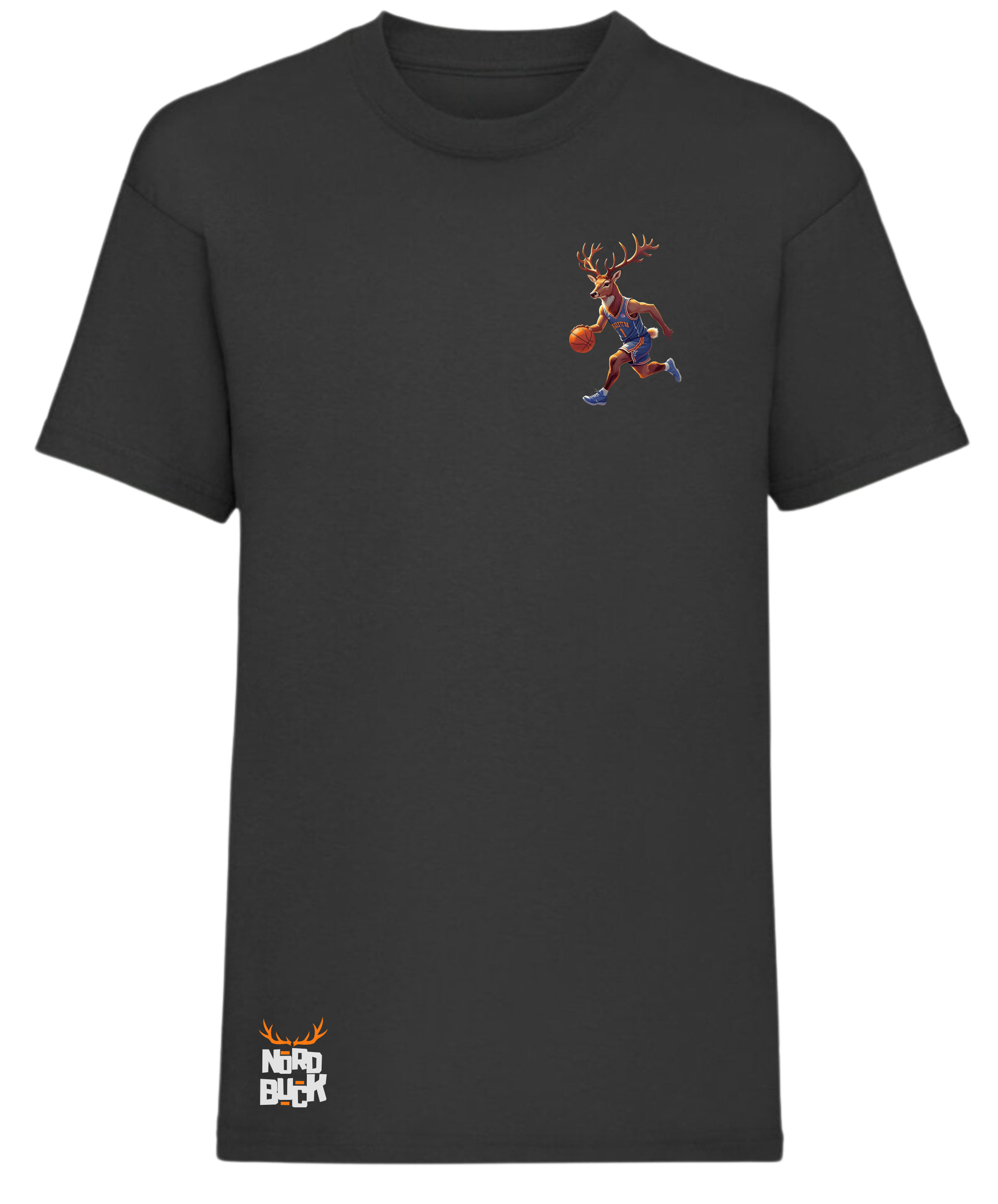 Toddlers Basketball Stag Print Tee - Black