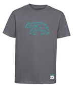 grey tshirt with bear print on 