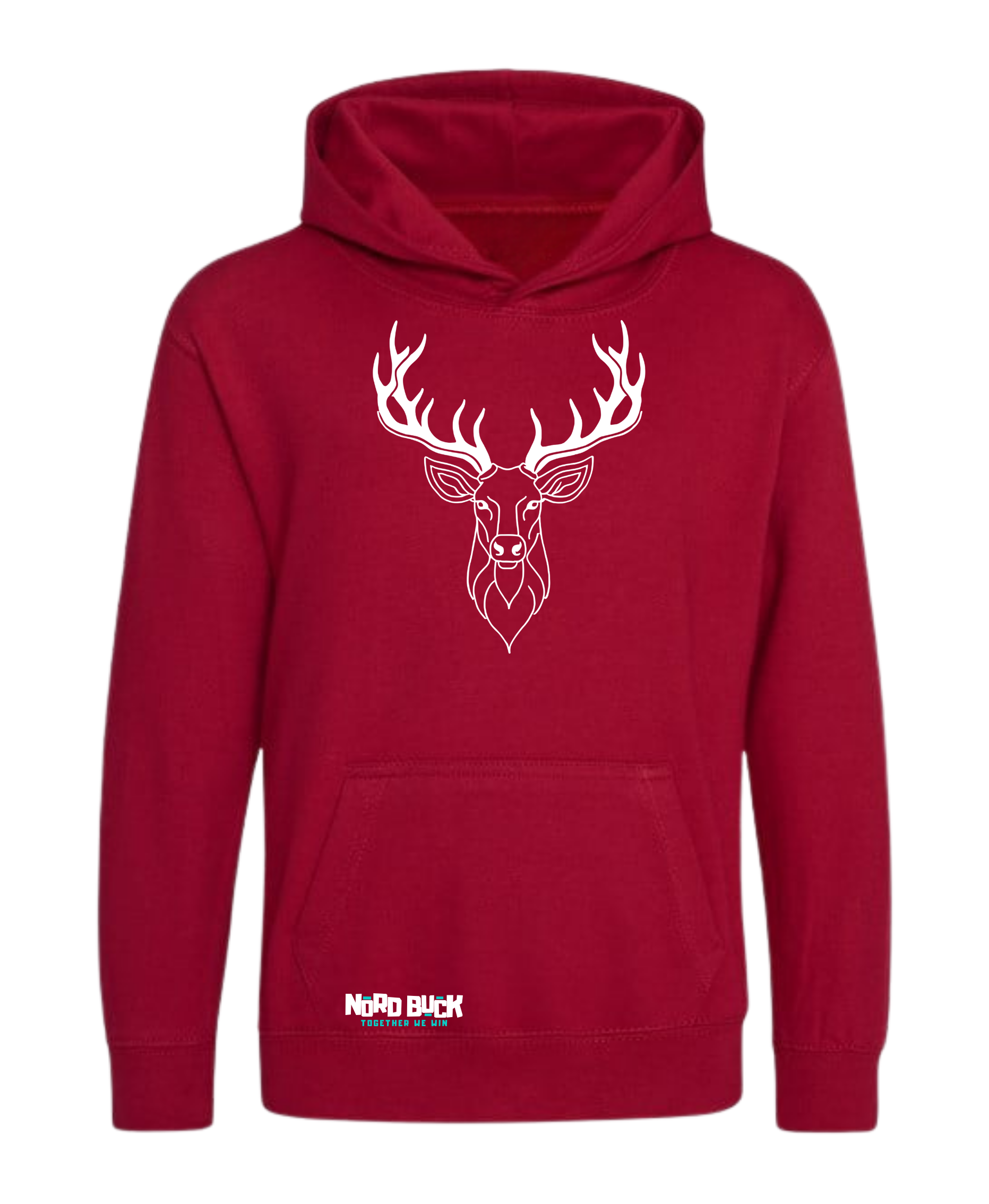 Juniors Stag Hoodie - Chilli Red