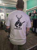 Man wearing Music Design white tshirt