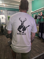 Man wearing Music Design white tshirt