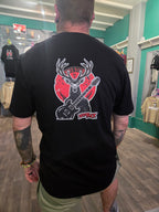 Man wearing Music Design black tshirt