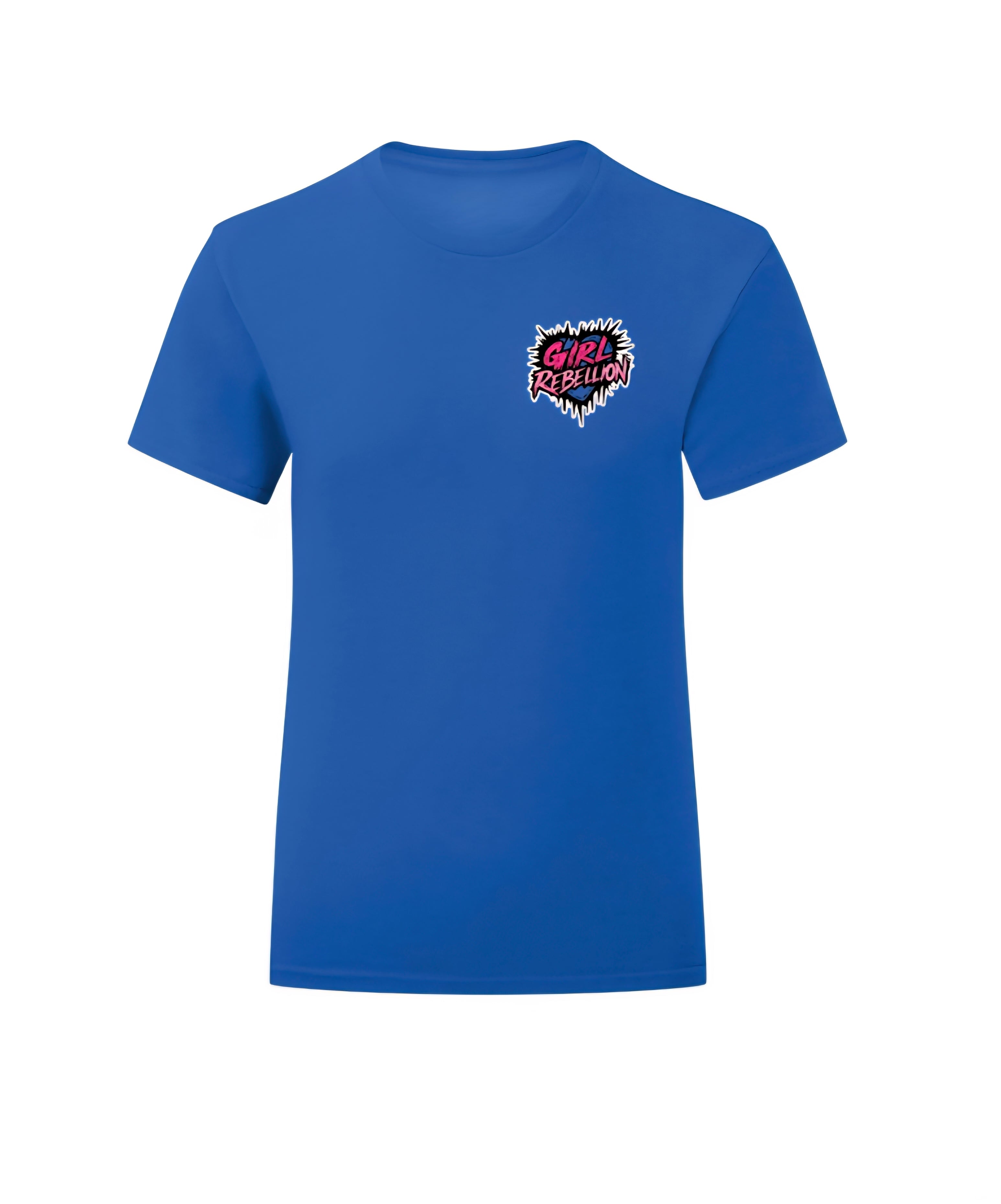 Blue girls Rebel tshirt on white background