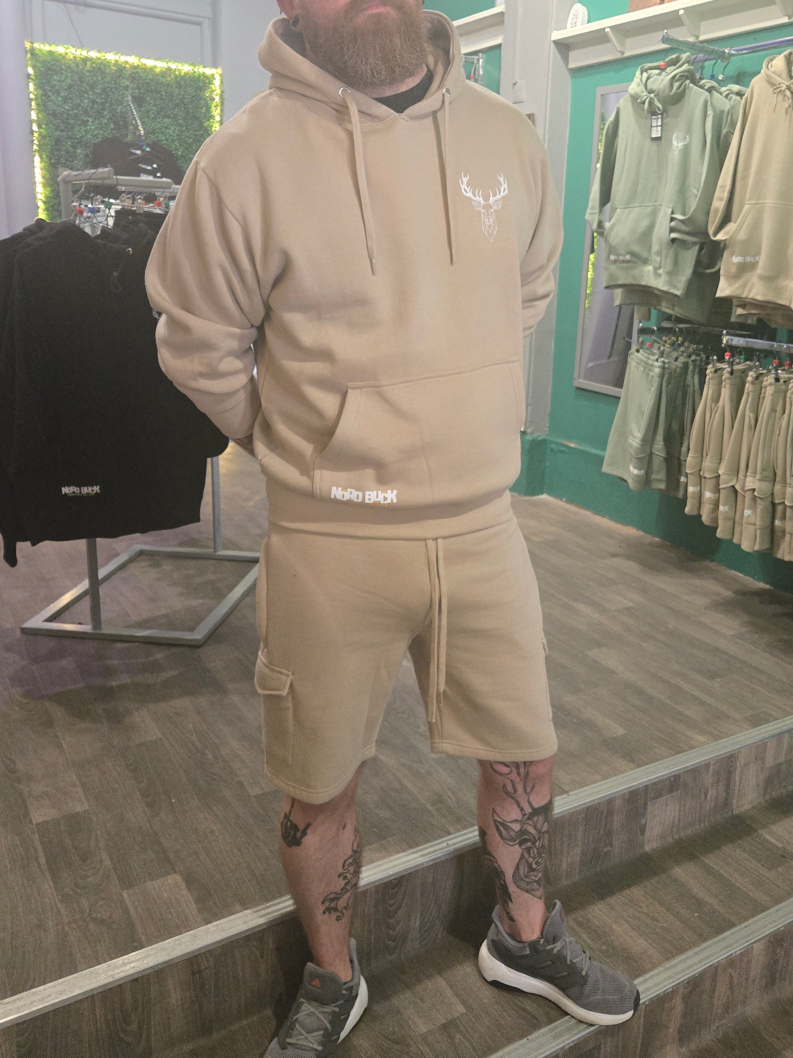 Stag Hoodie & Short Set - Sand