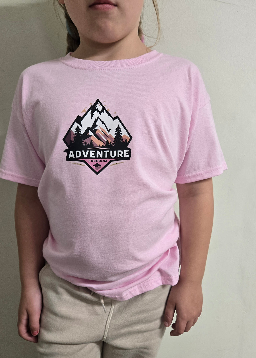 Kids Pink Mountain Tee