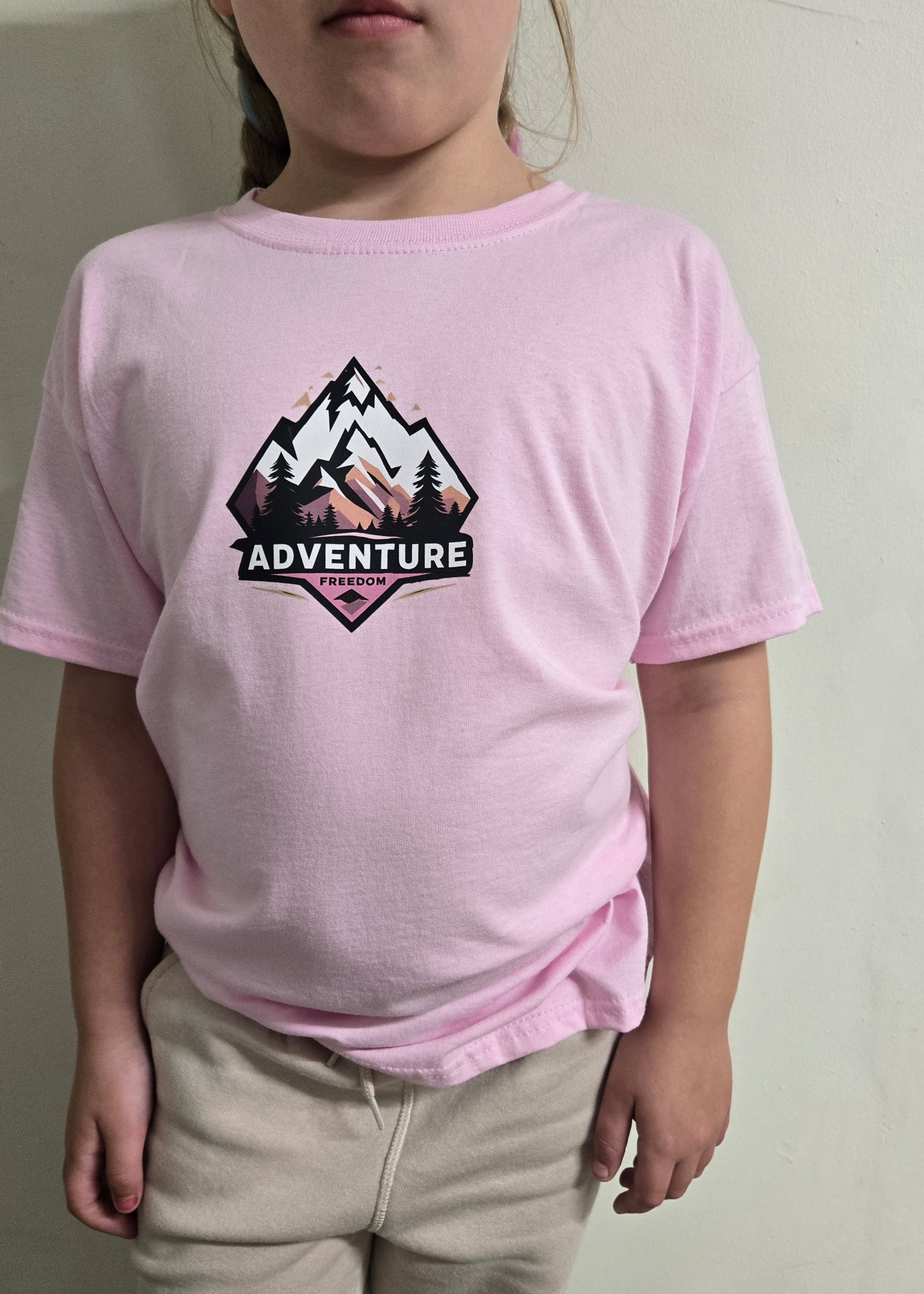 Kids Pink Mountain Tee