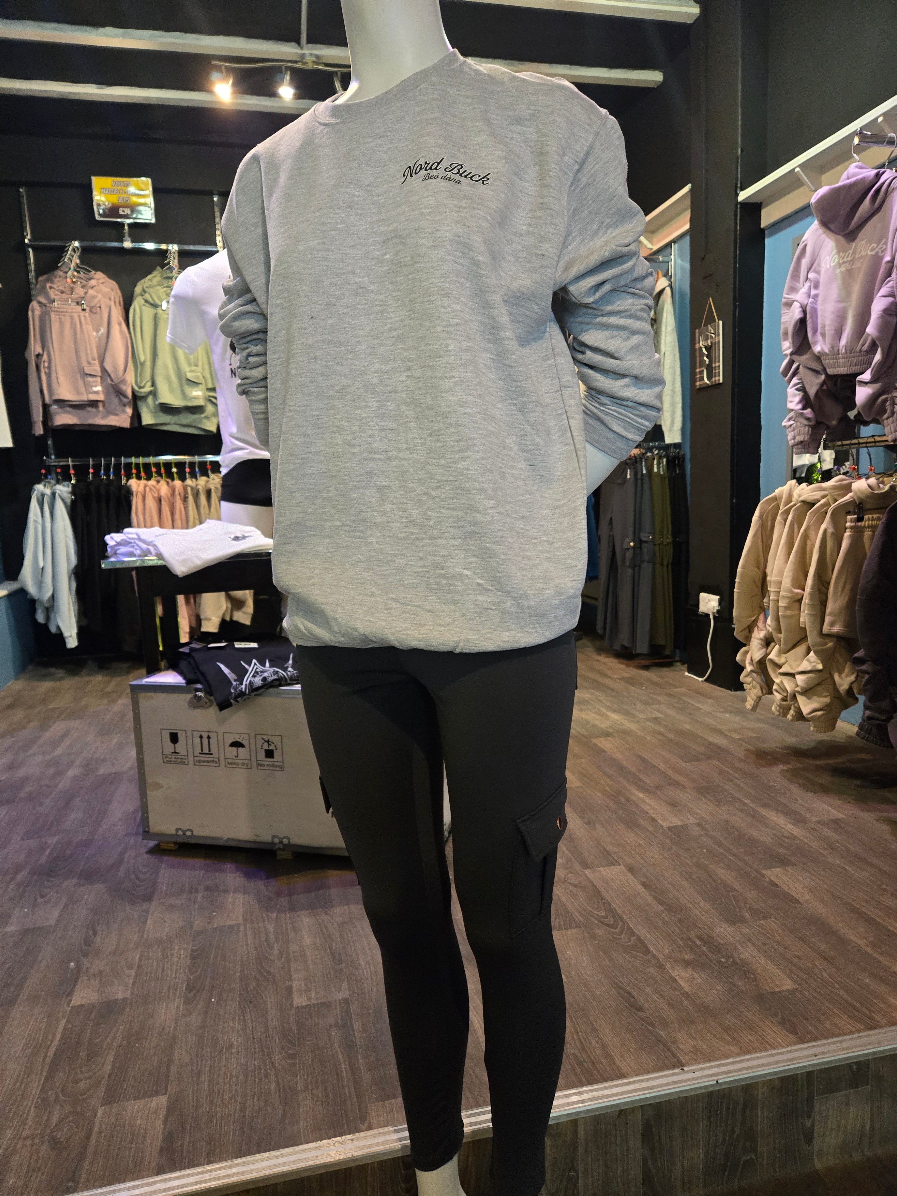 Casual Crewneck Loose Fit Sweatshirt (Grey)