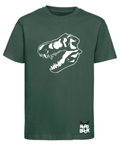 Toddlers green dinosaur tshirt with white logo