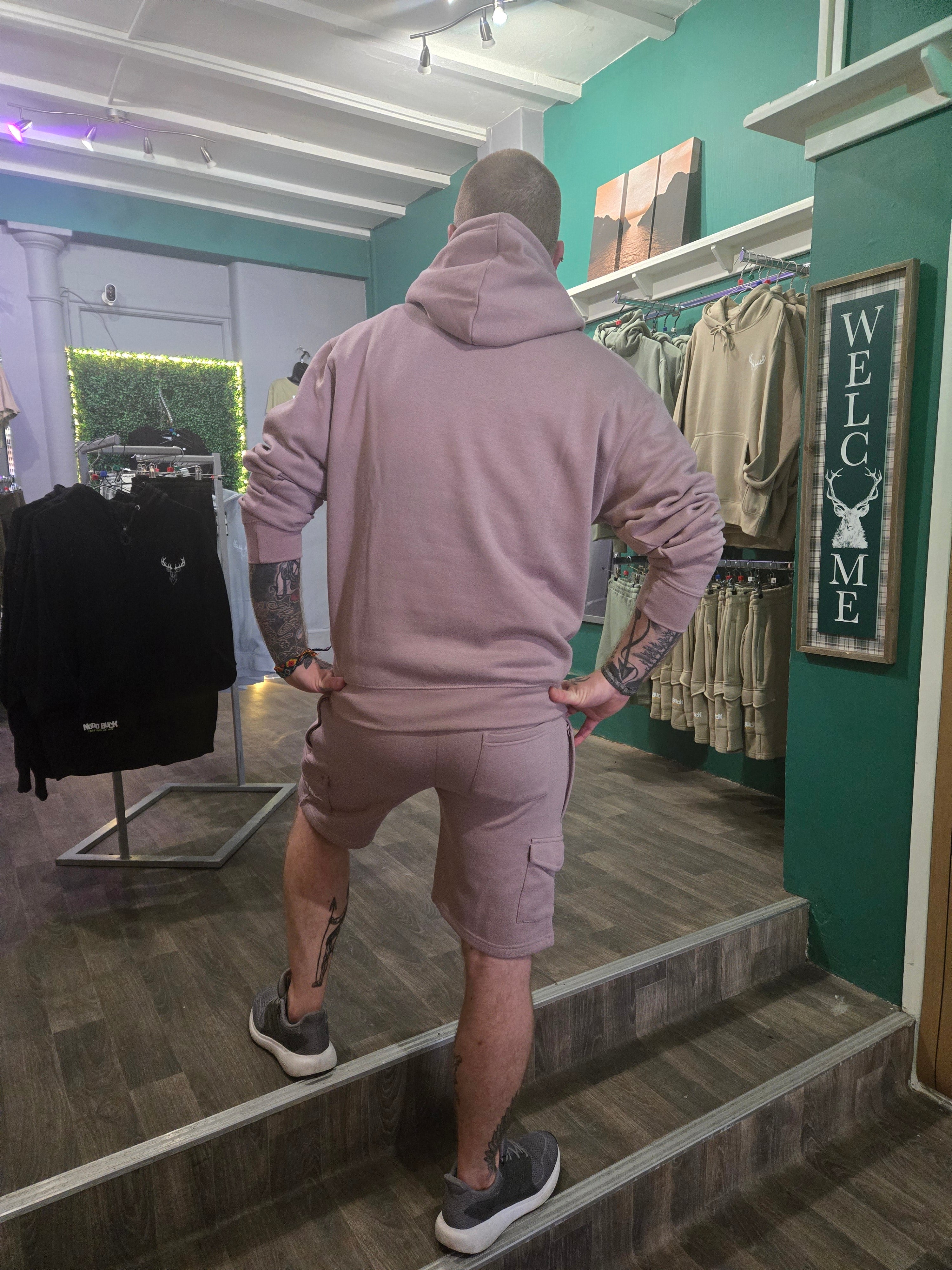 Stag Hoodie & Short Set - Lavender