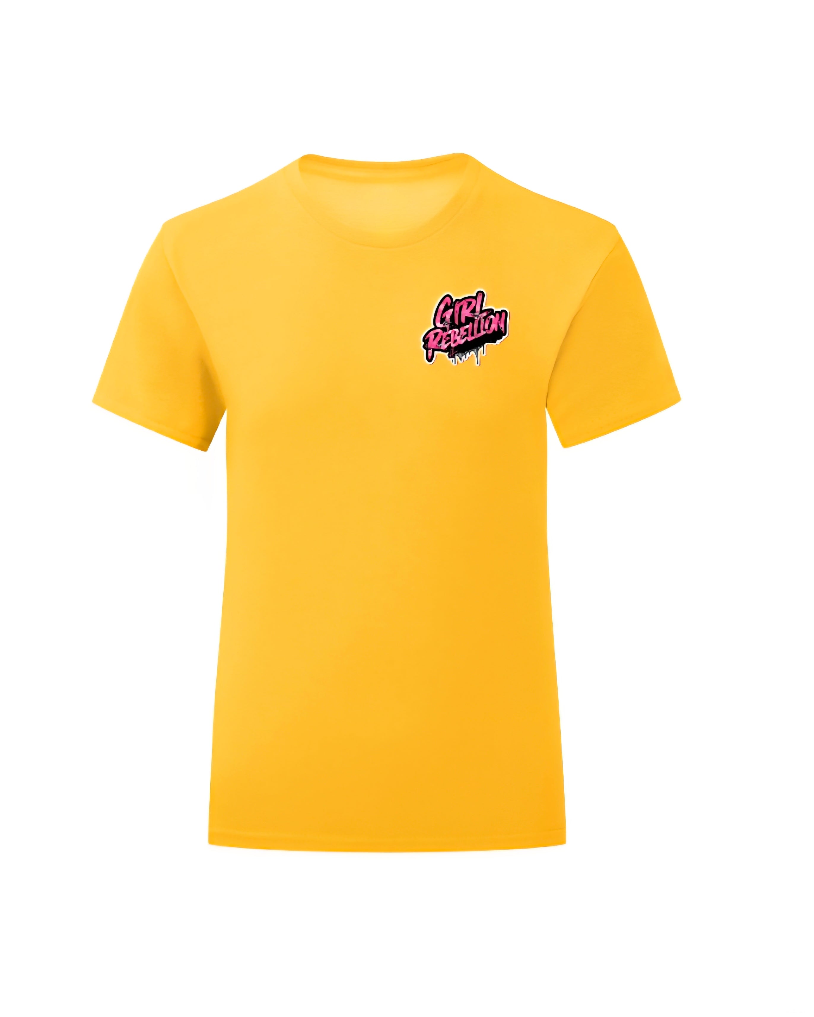 Yellow girls Rebel tshirt on white background