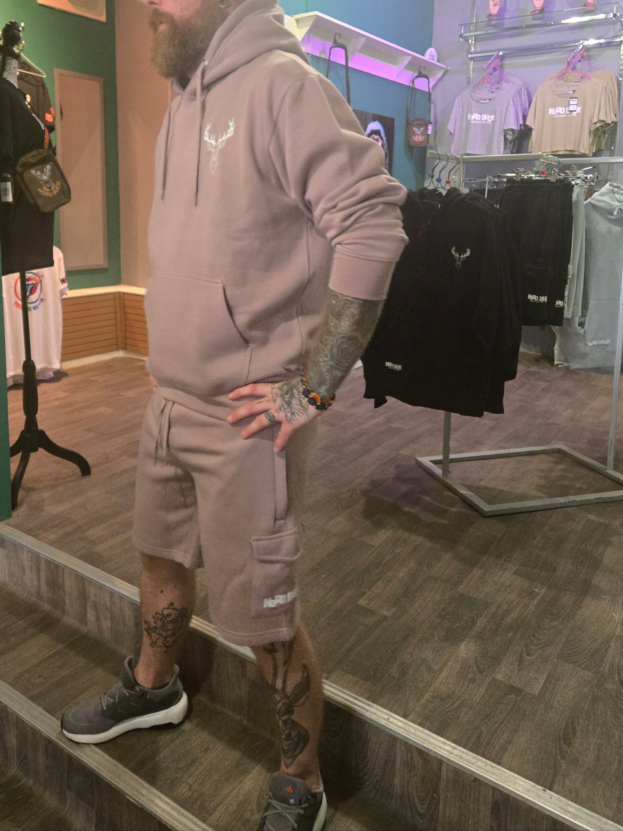 Stag Hoodie & Short Set - Lavender
