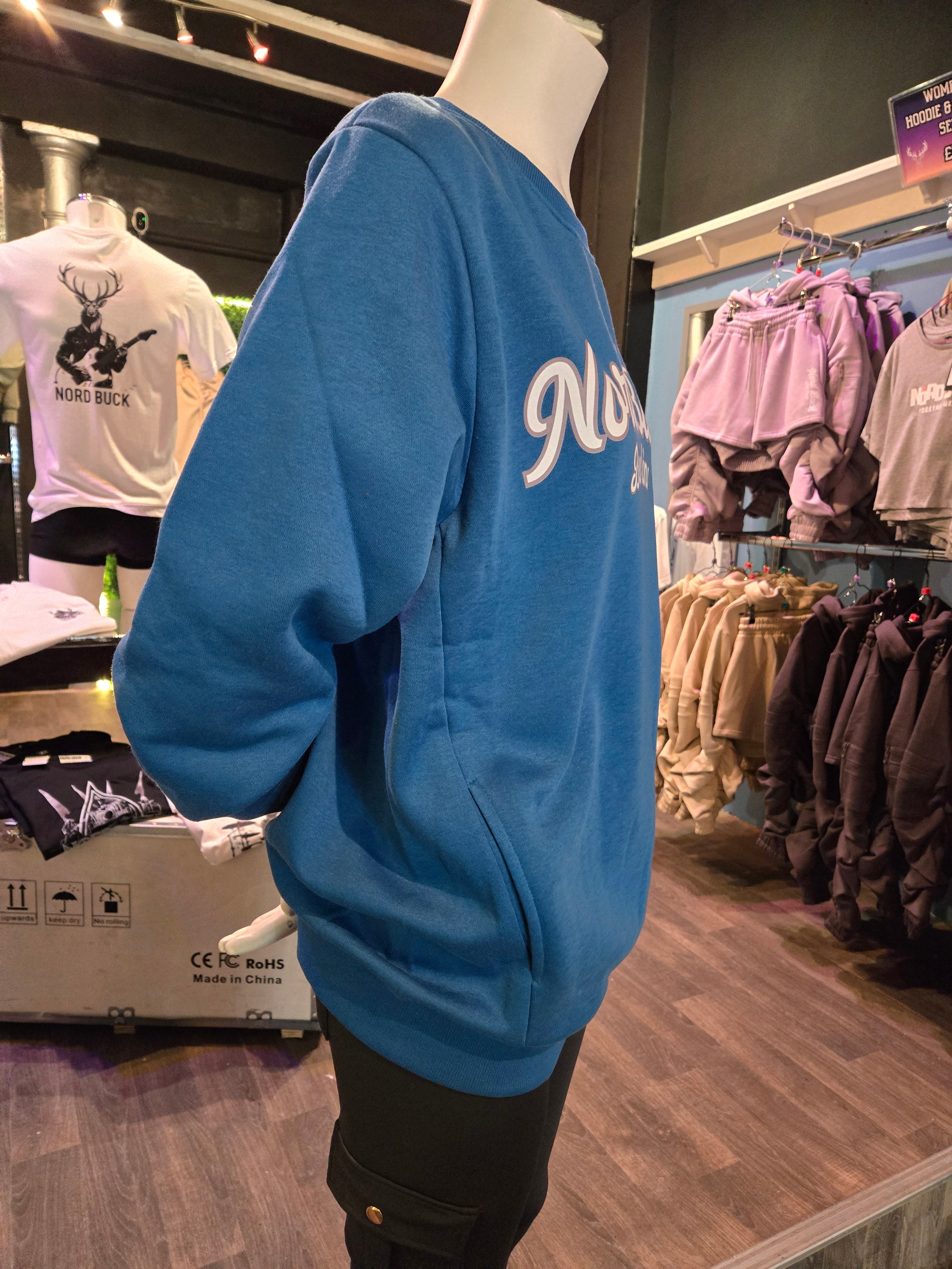 Casual Crewneck sweatshirt with pockets (Royal Blue)