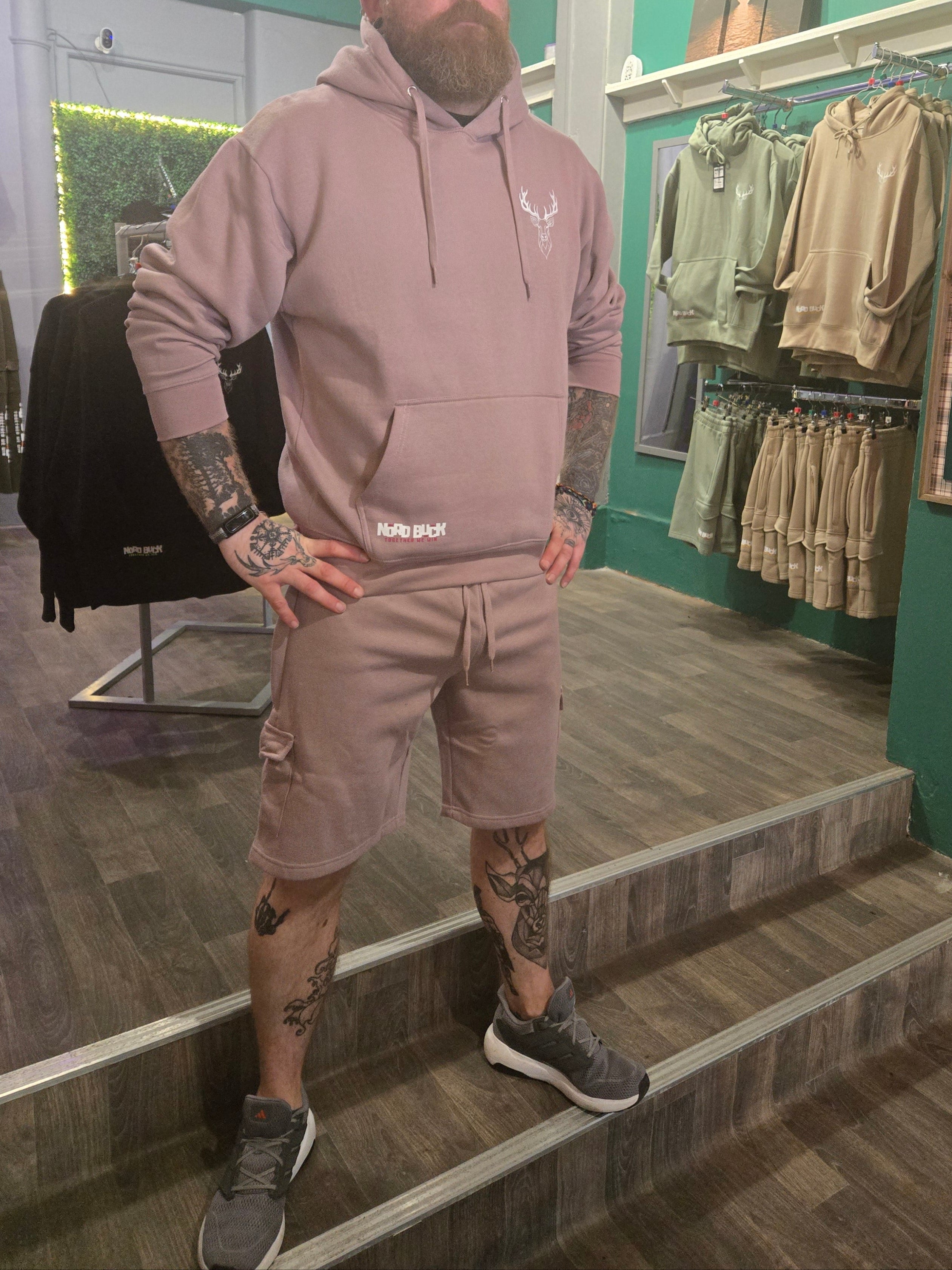 Stag Hoodie & Short Set - Lavender