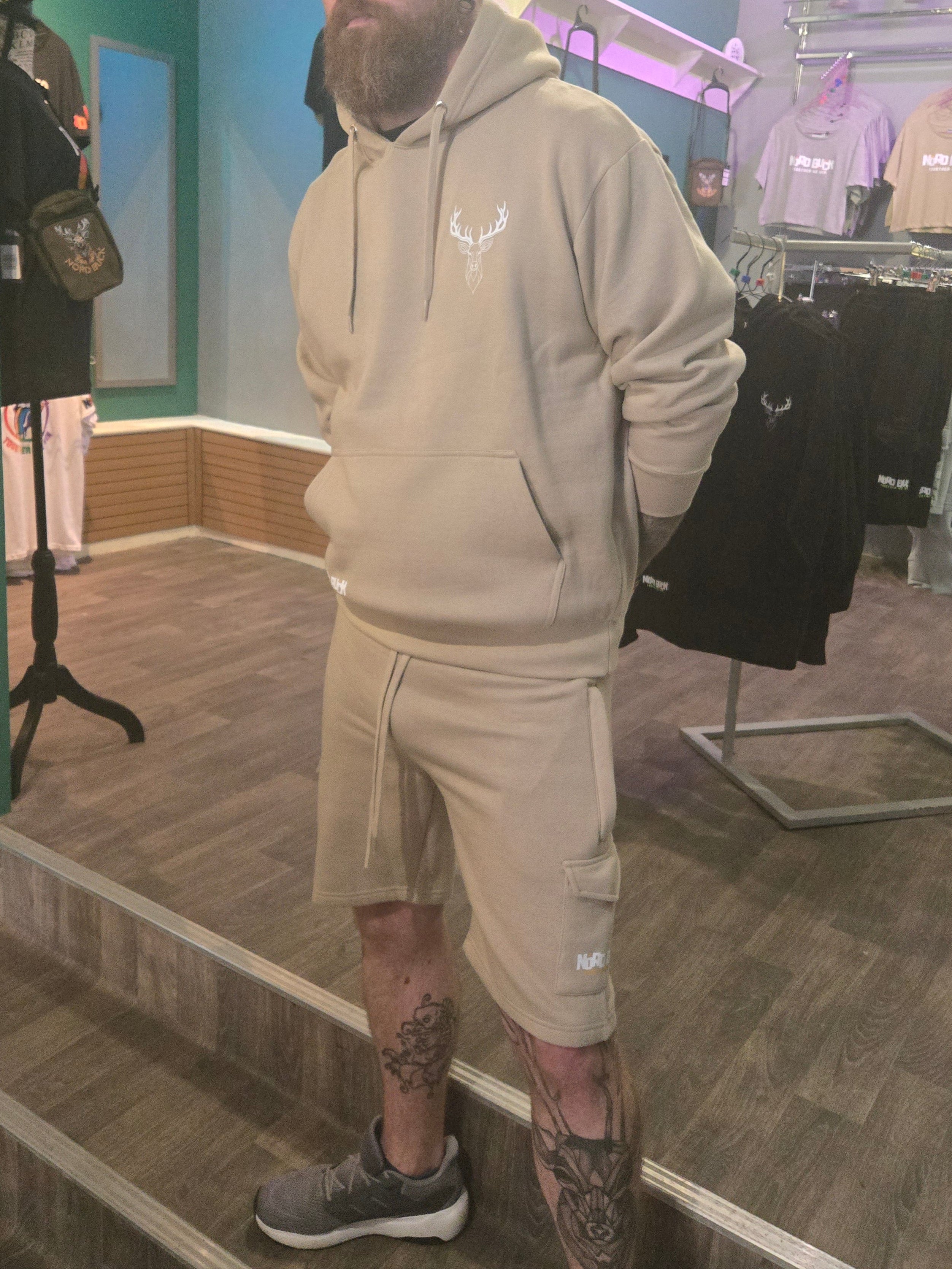 Stag Hoodie & Short Set - Sand