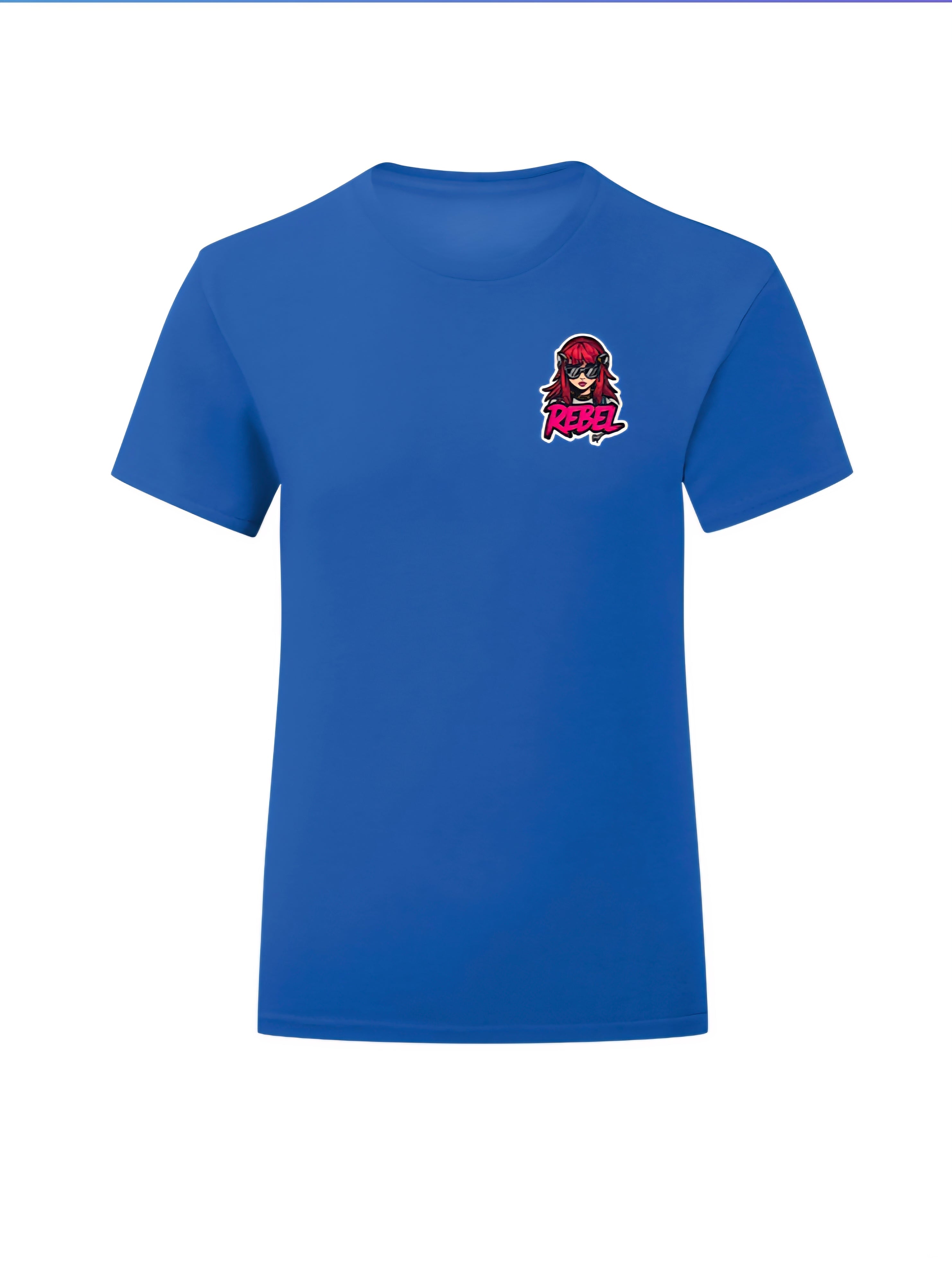 Blue girls Rebel tshirt on white background