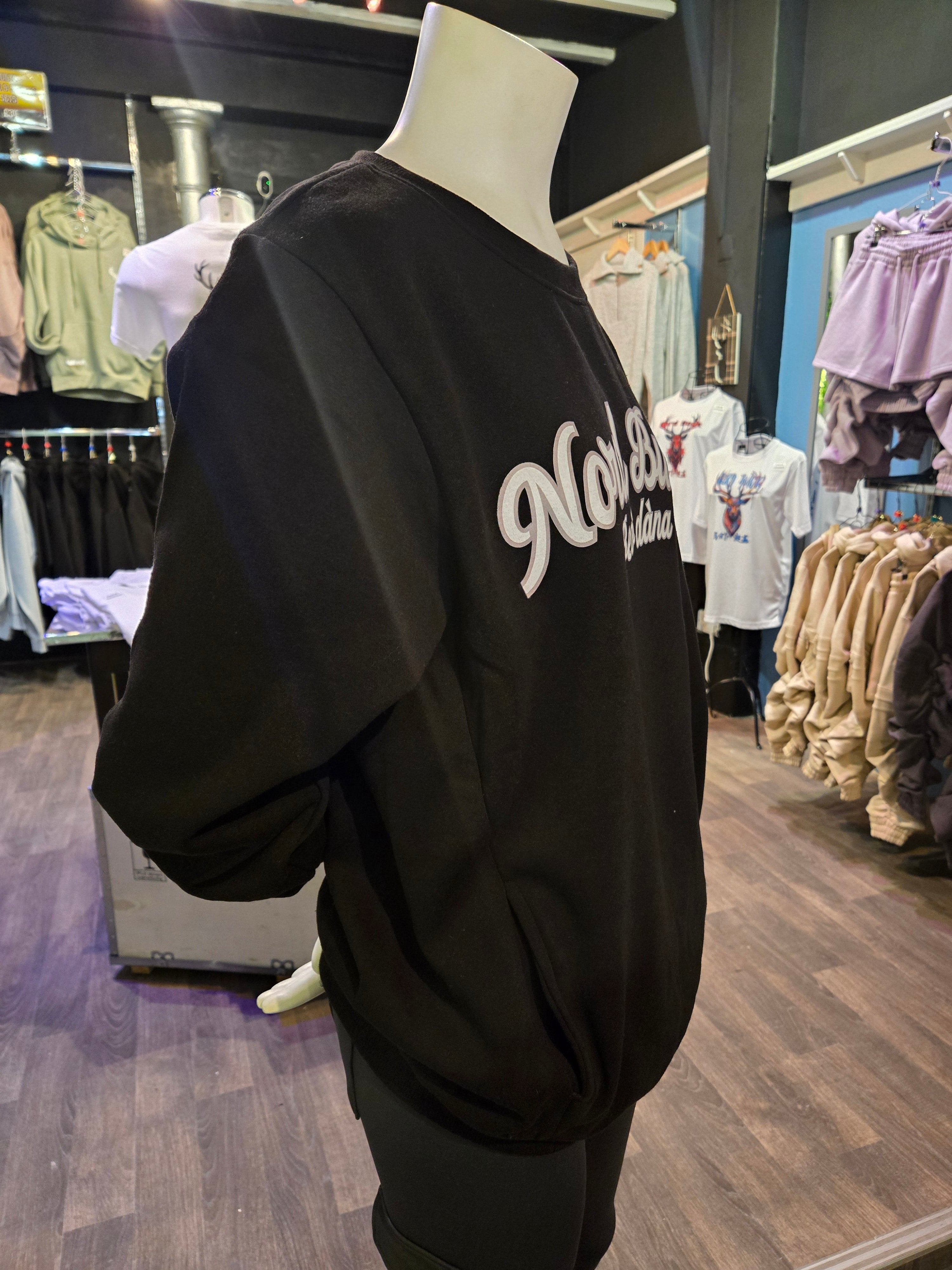 Casual Crewneck sweatshirt with pockets (Black)