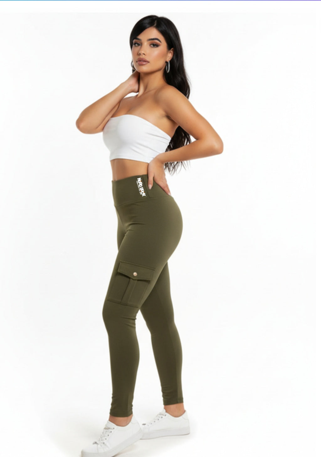 Stretch Cargo Leggings - Khaki