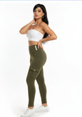 Stretch Cargo Leggings - Khaki