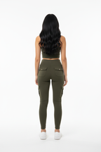 Stretch Cargo Leggings - Khaki