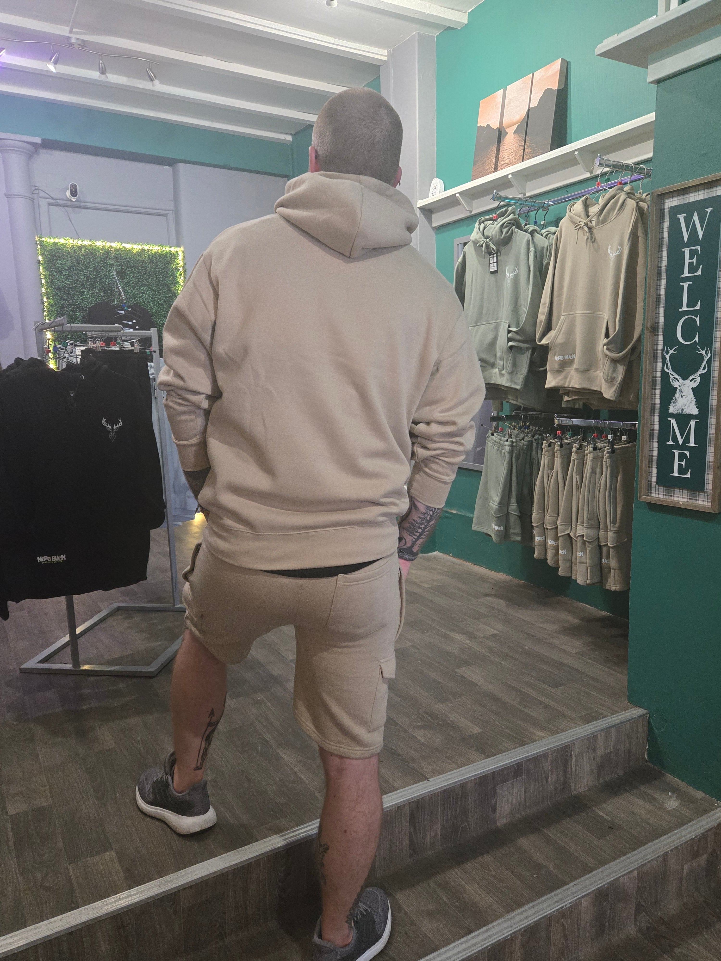 Stag Hoodie & Short Set - Sand
