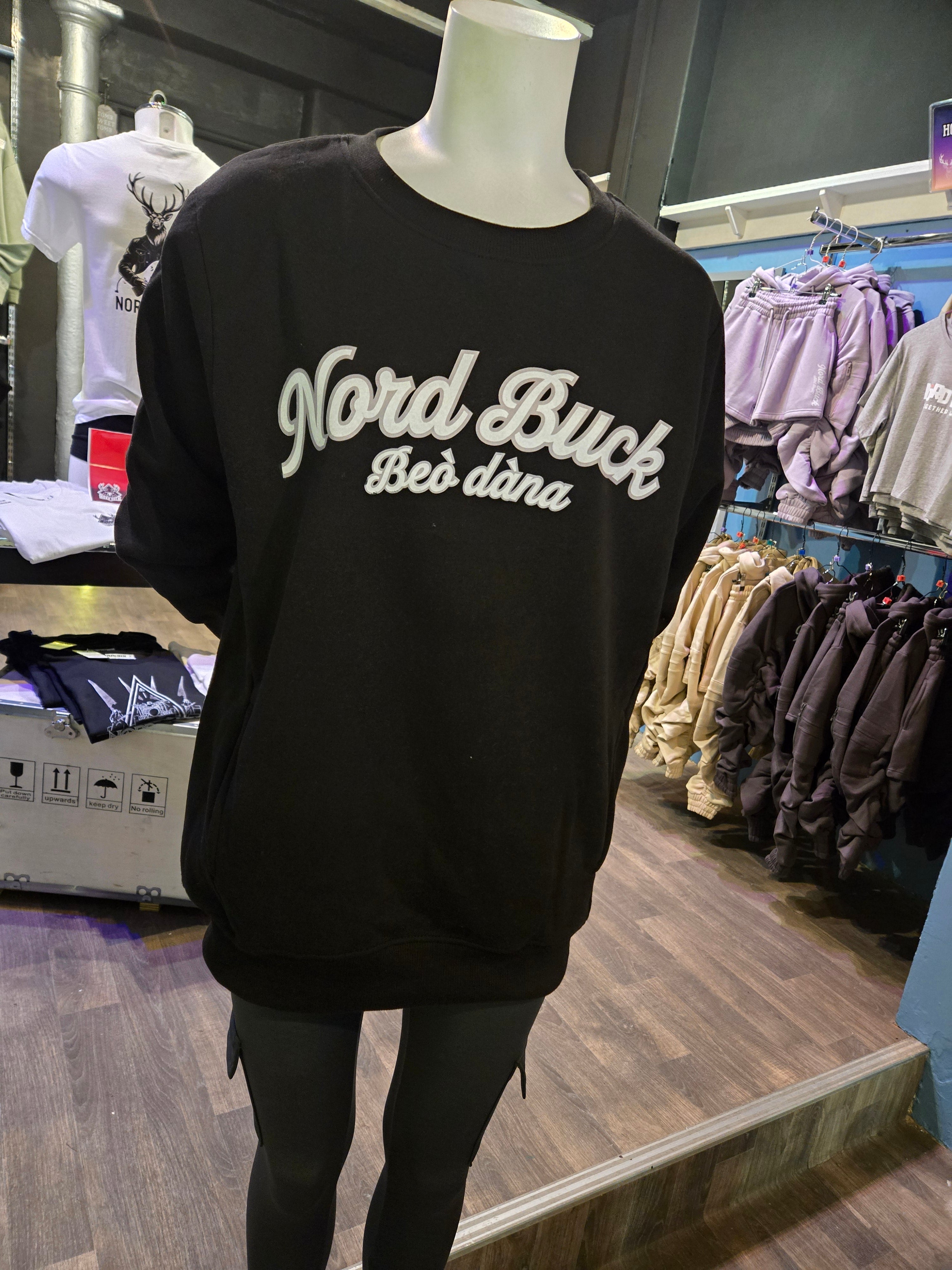 Casual Crewneck sweatshirt with pockets (Black)