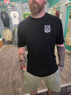 Man wearing Music Design black tshirt