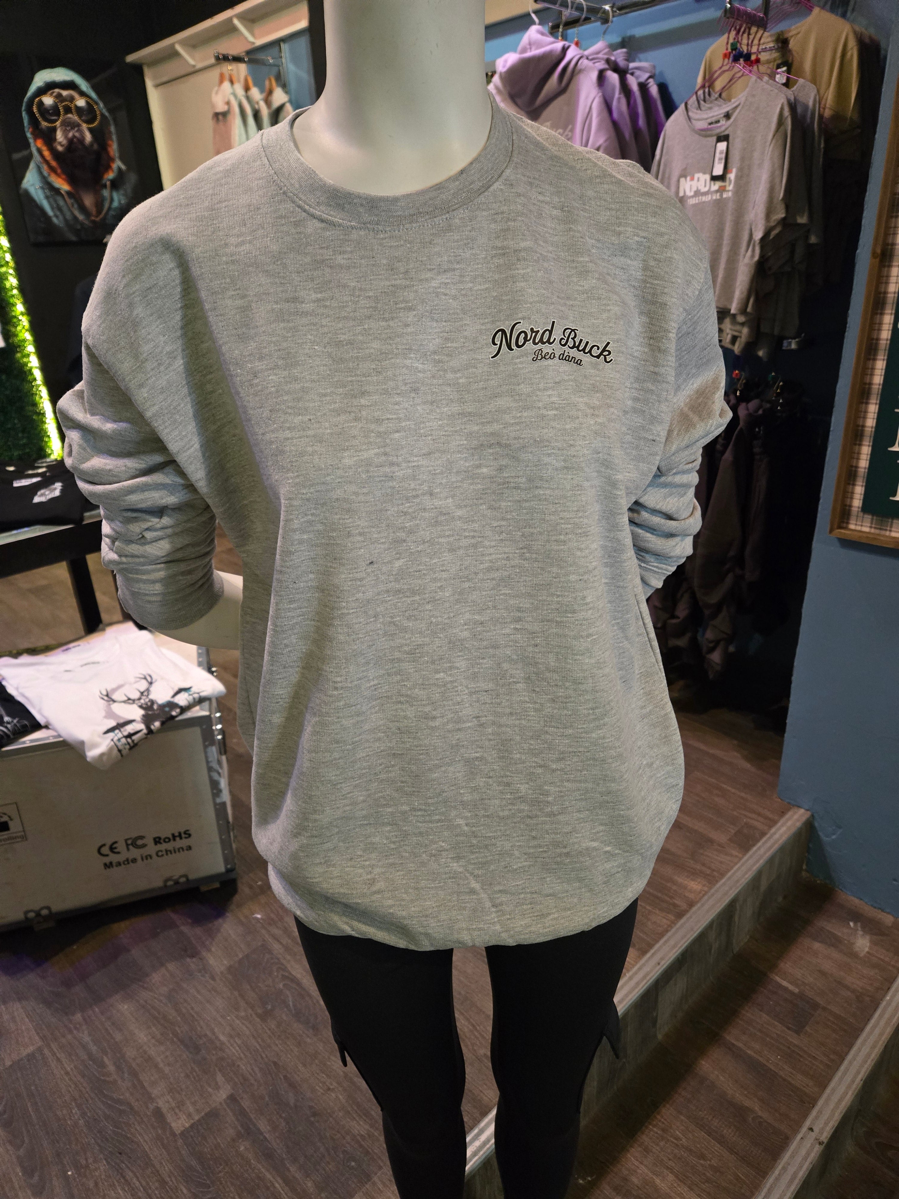 Casual Crewneck Loose Fit Sweatshirt (Grey)